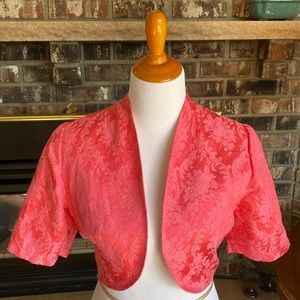 VINTAGE 1990s handmade bolero jacket shrug. Was bridesmaids jacket. Fits S/M.
